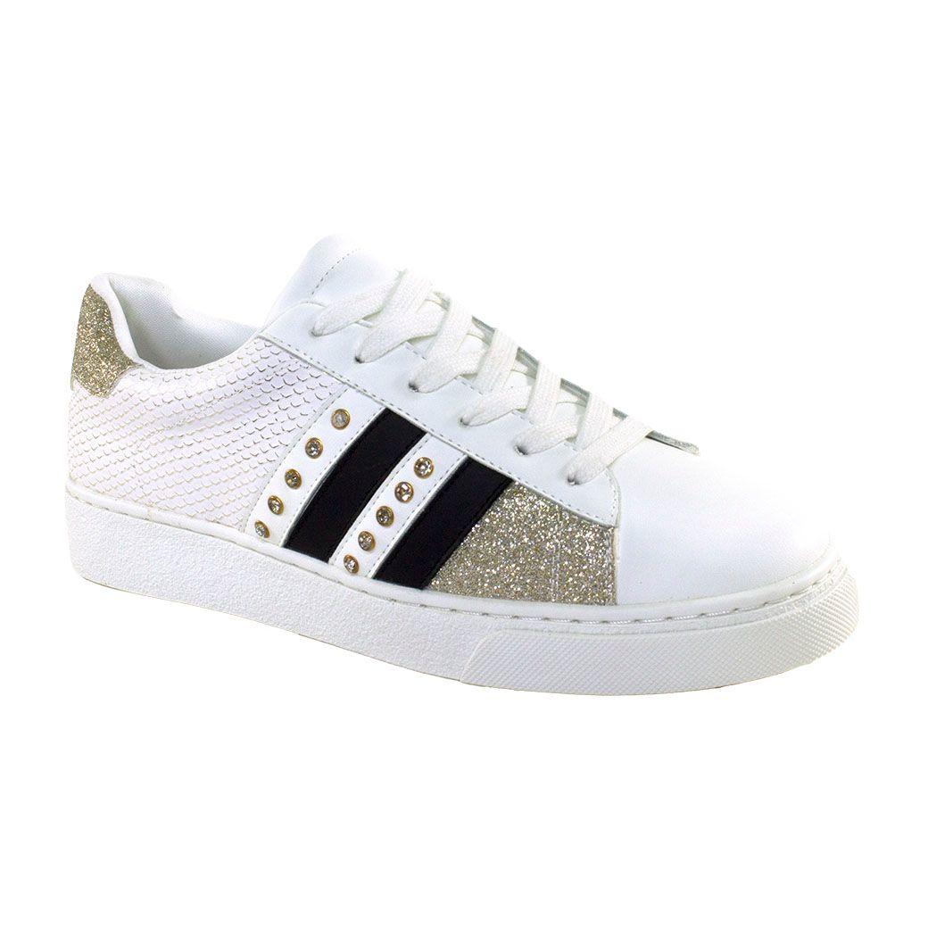 Zapatilla plana tacha later Blanco-0
