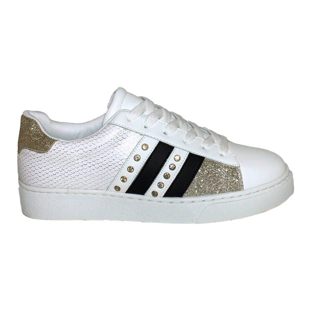Zapatilla plana tacha later Blanco-1