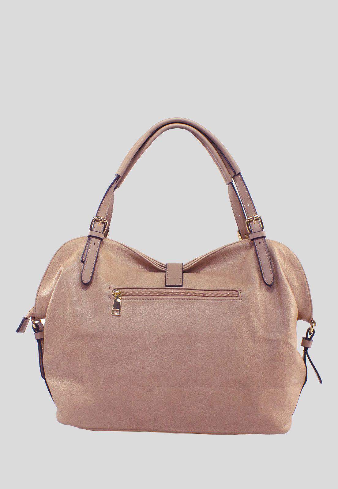 Cartera Con Mosqueton Beige-2