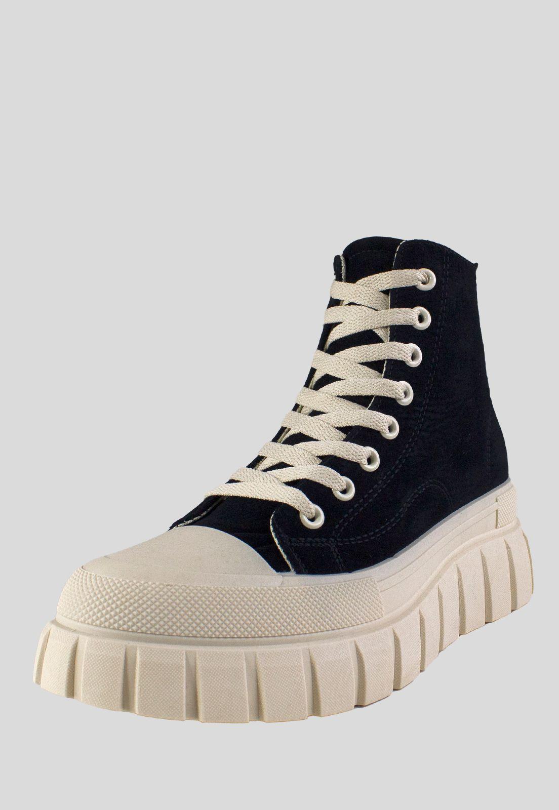Botin Mujer Zapatilla Alto Negro-0