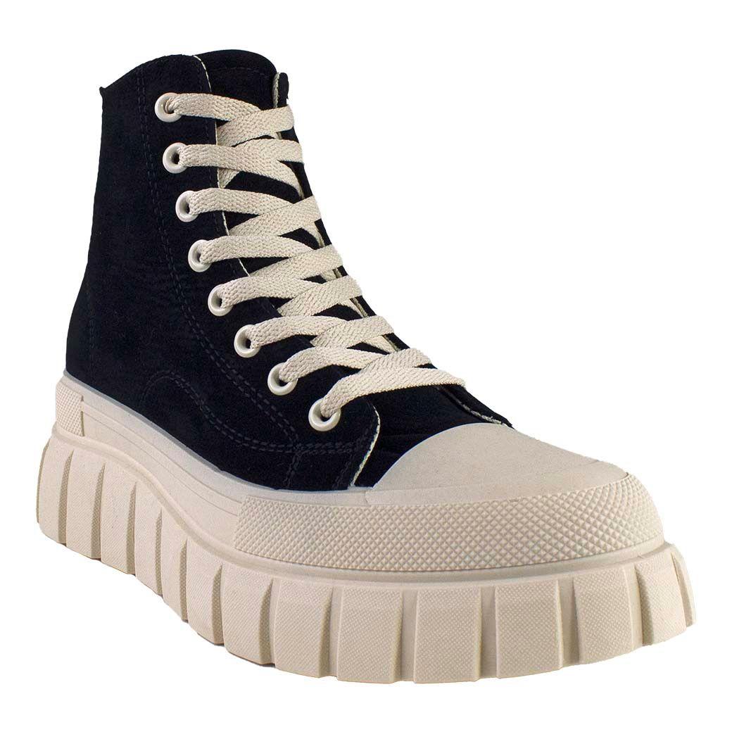 Botin Mujer Zapatilla Alto Negro-0