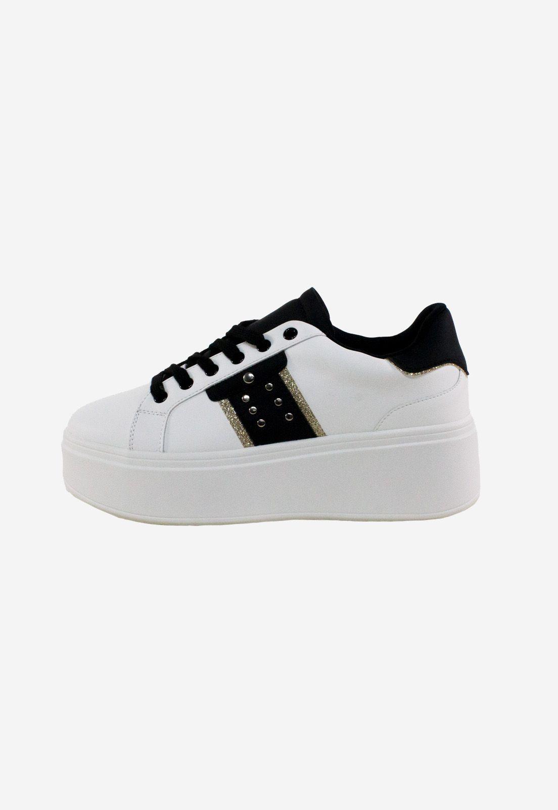 Zapatilla tachas laterales Blanco-0