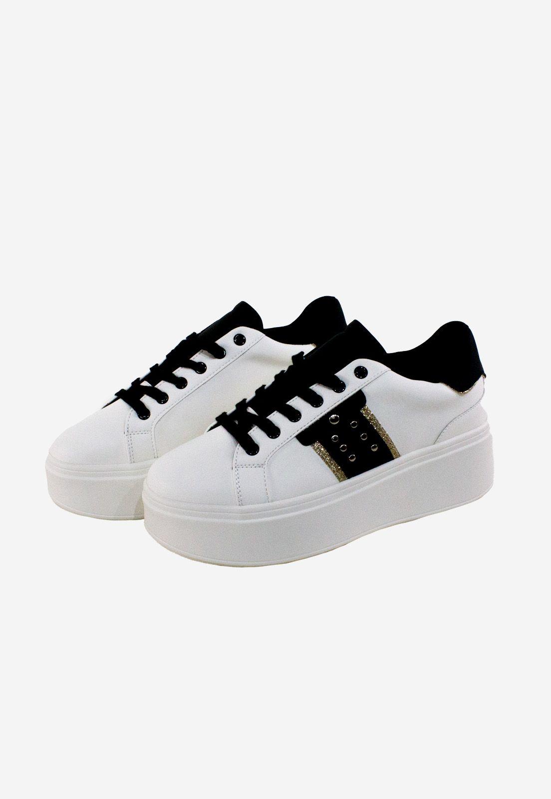 Zapatilla tachas laterales Blanco-1