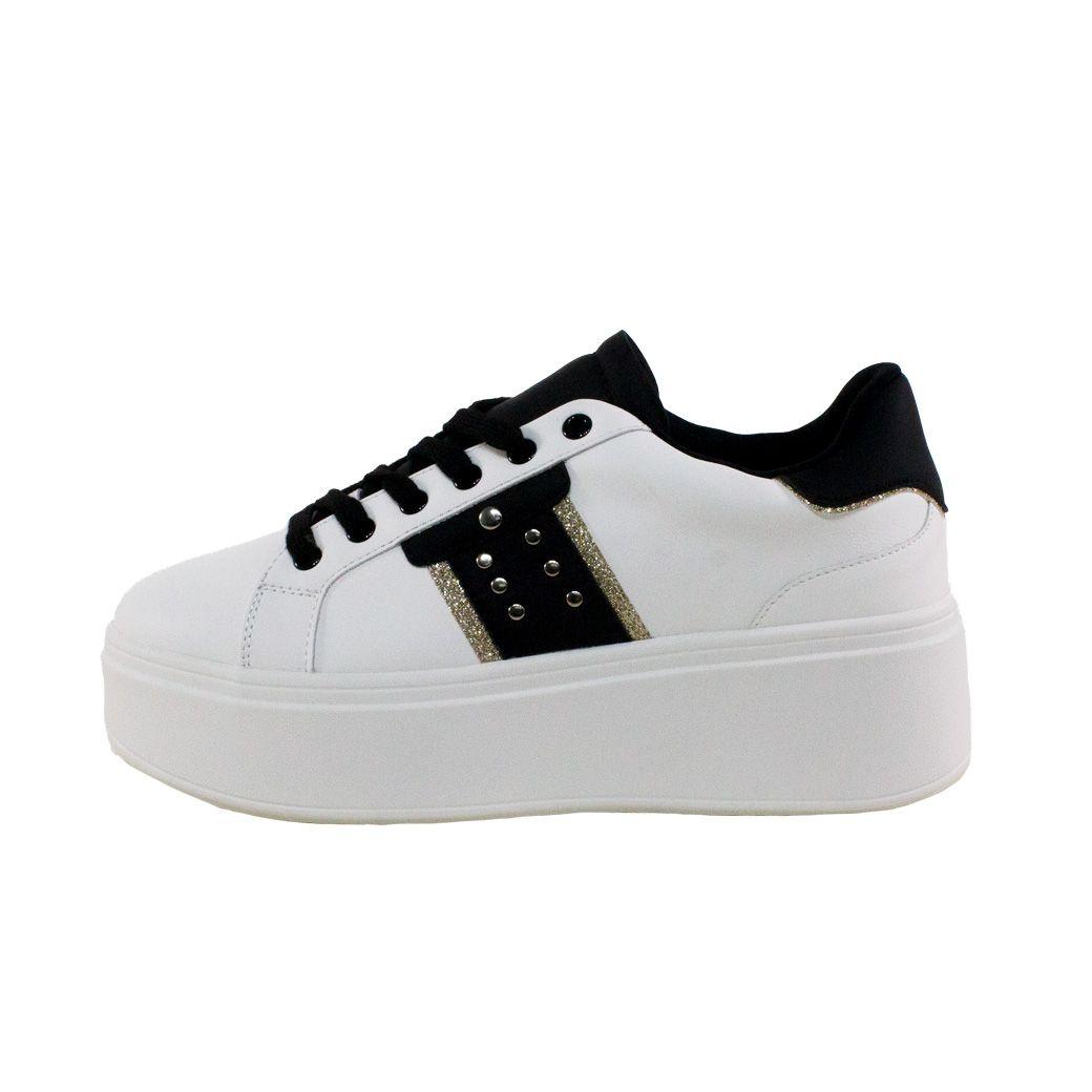 Zapatilla tachas laterales Blanco-0