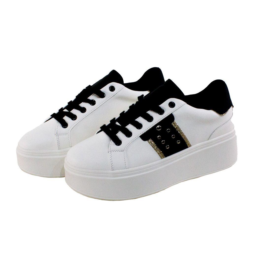 Zapatilla tachas laterales Blanco-1