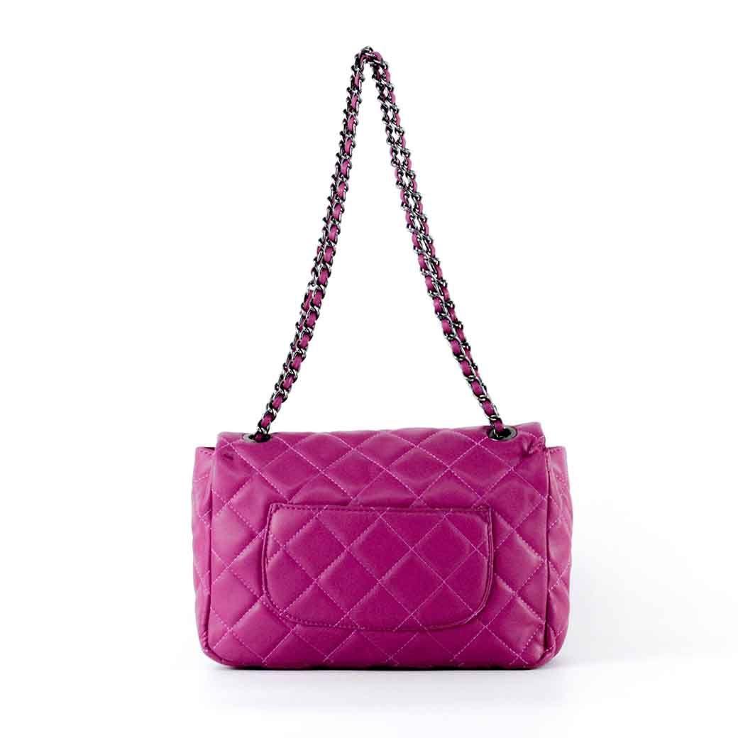 Cartera Ecocuero Acolchada 872 Mujer Fucsia Mailea-2