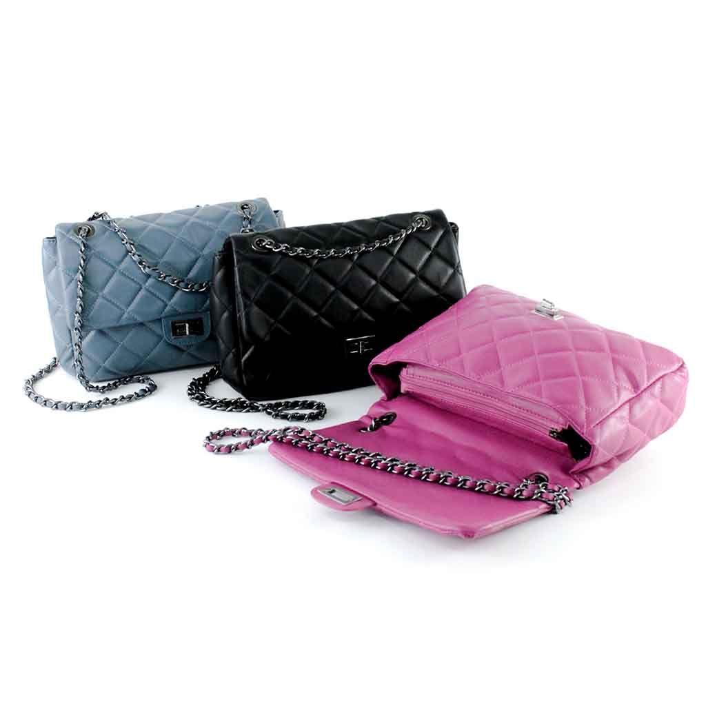 Cartera Ecocuero Acolchada 872 Mujer Fucsia Mailea-6