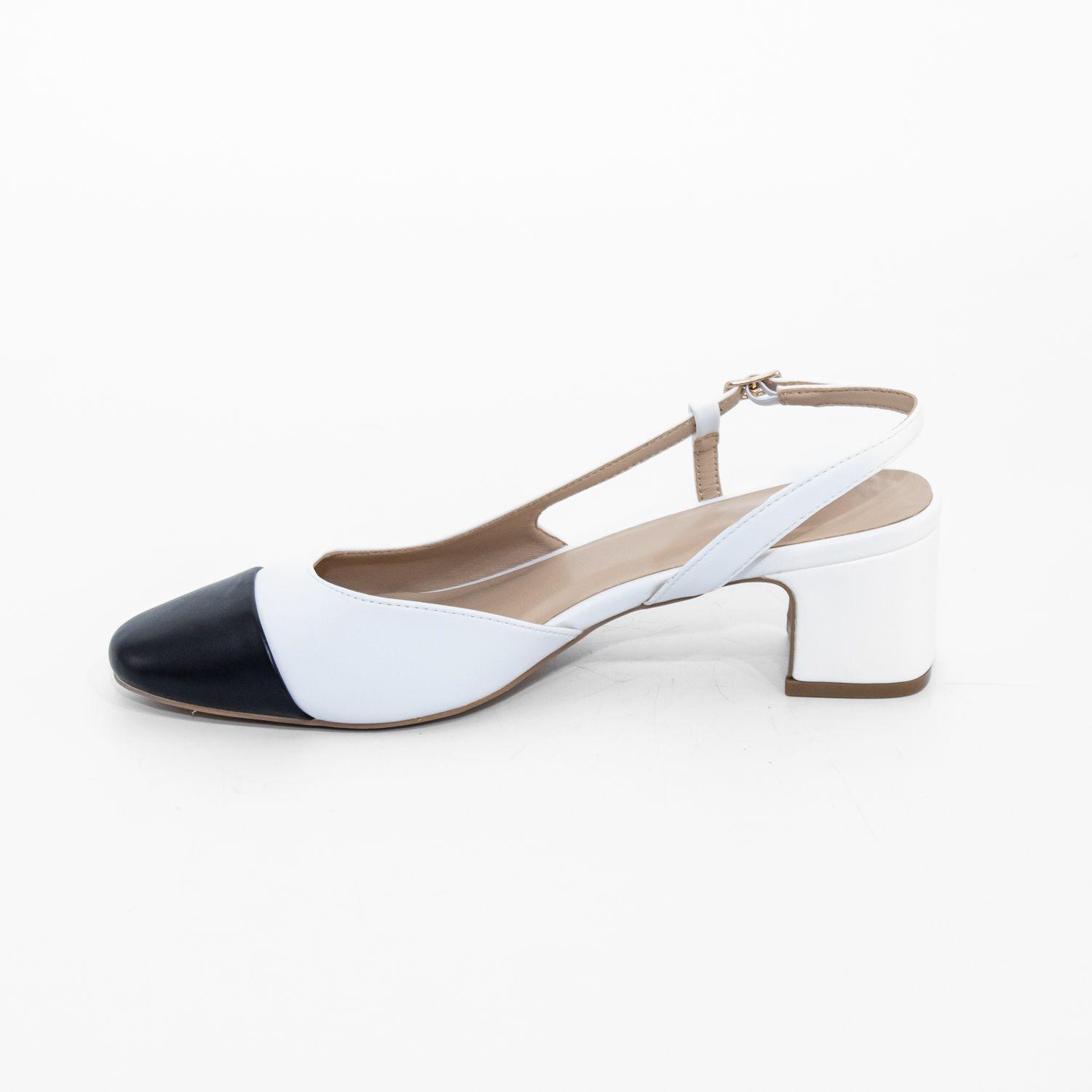 Stiletto Abierto Taco Cuadrado Blanco Mailea-2