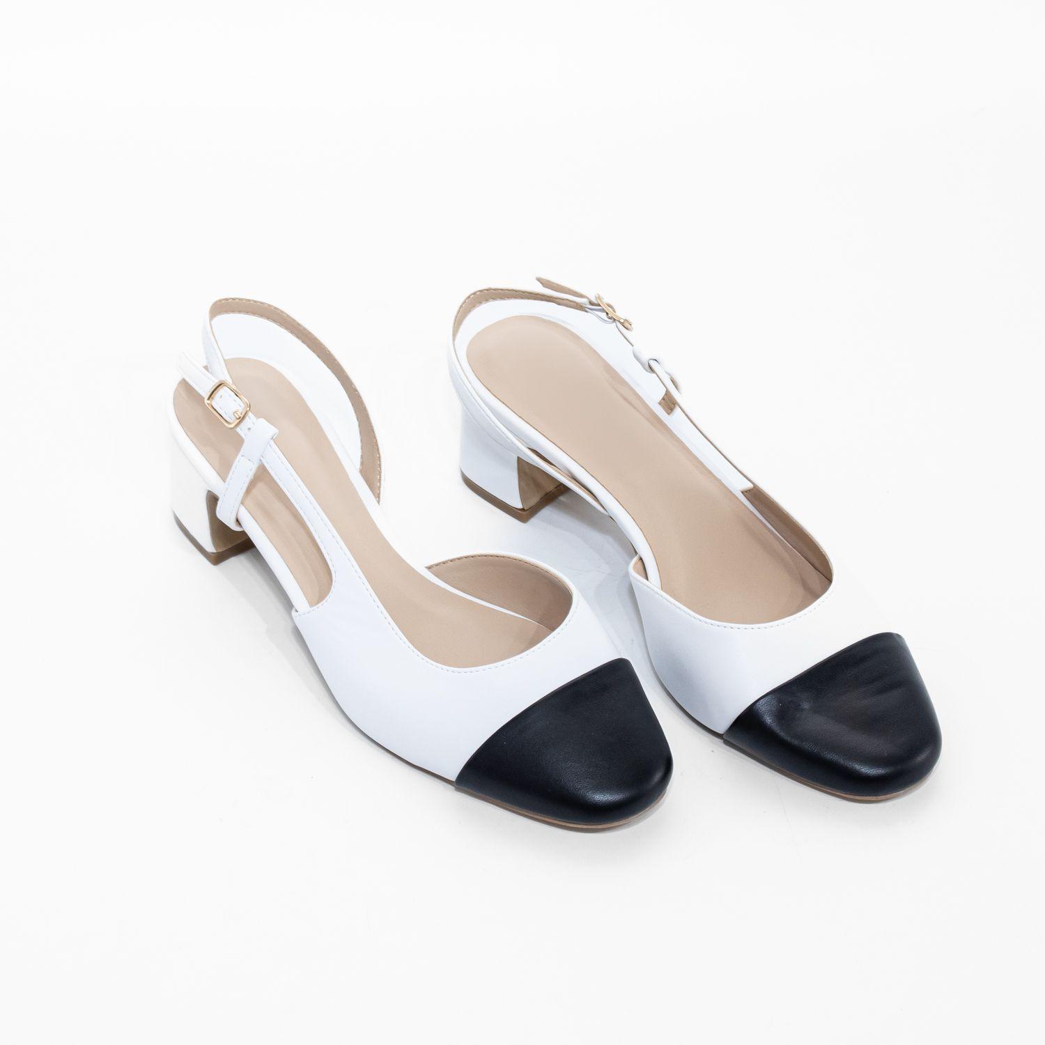 Stiletto Abierto Taco Cuadrado Blanco Mailea-3