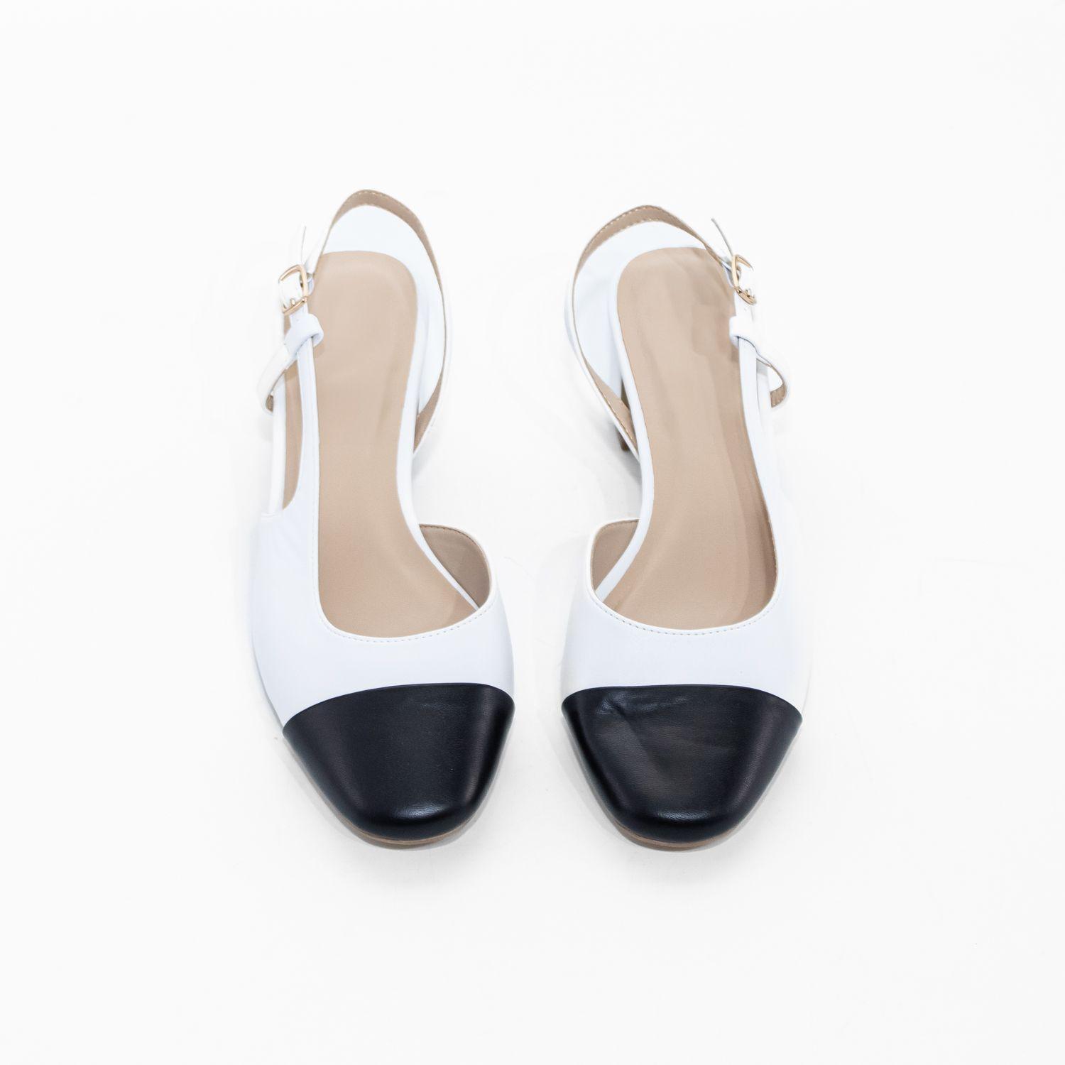 Stiletto Abierto Taco Cuadrado Blanco Mailea-4