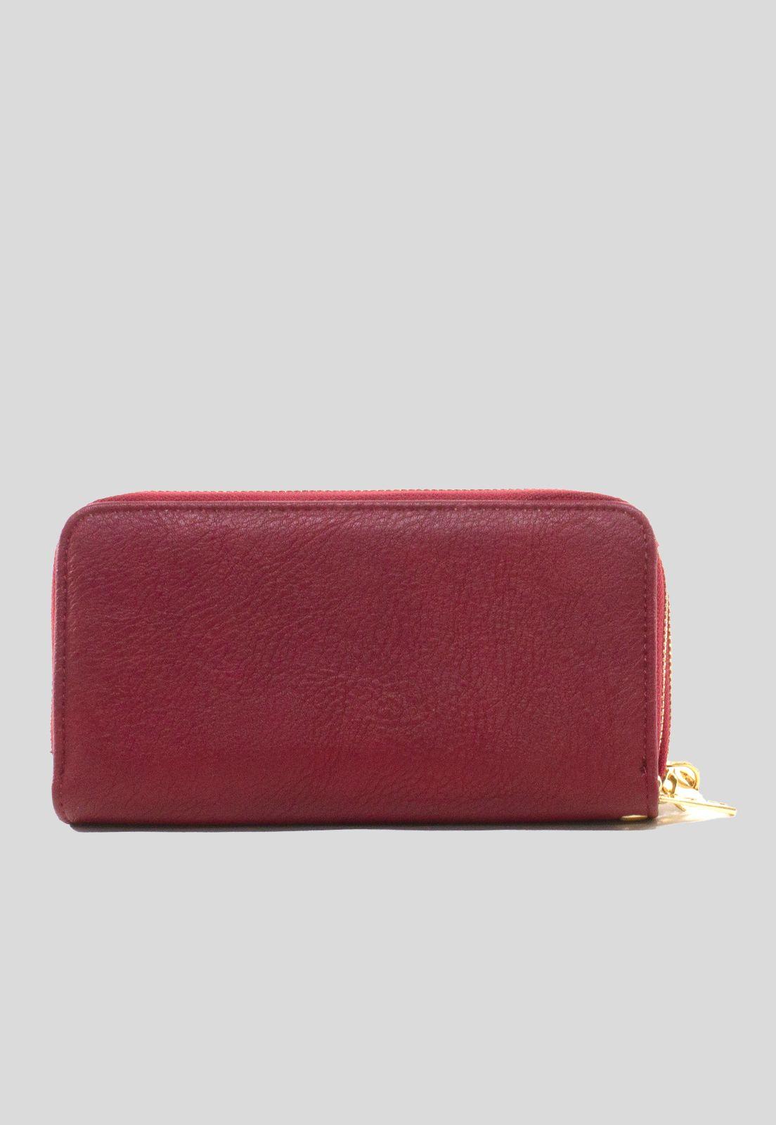 Billetera Doble Liso Burdeo-2