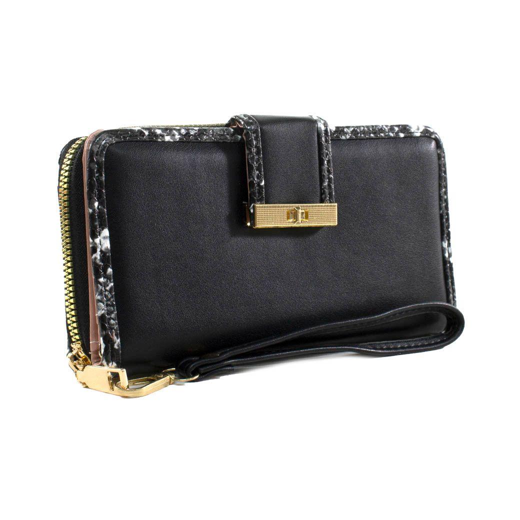Billetera grande ribete piton Negro-1