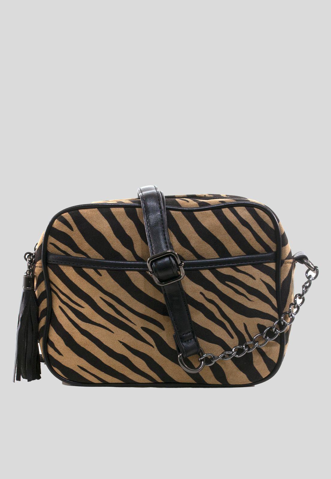 Bandolera Mediana Full Cebra Camel-0