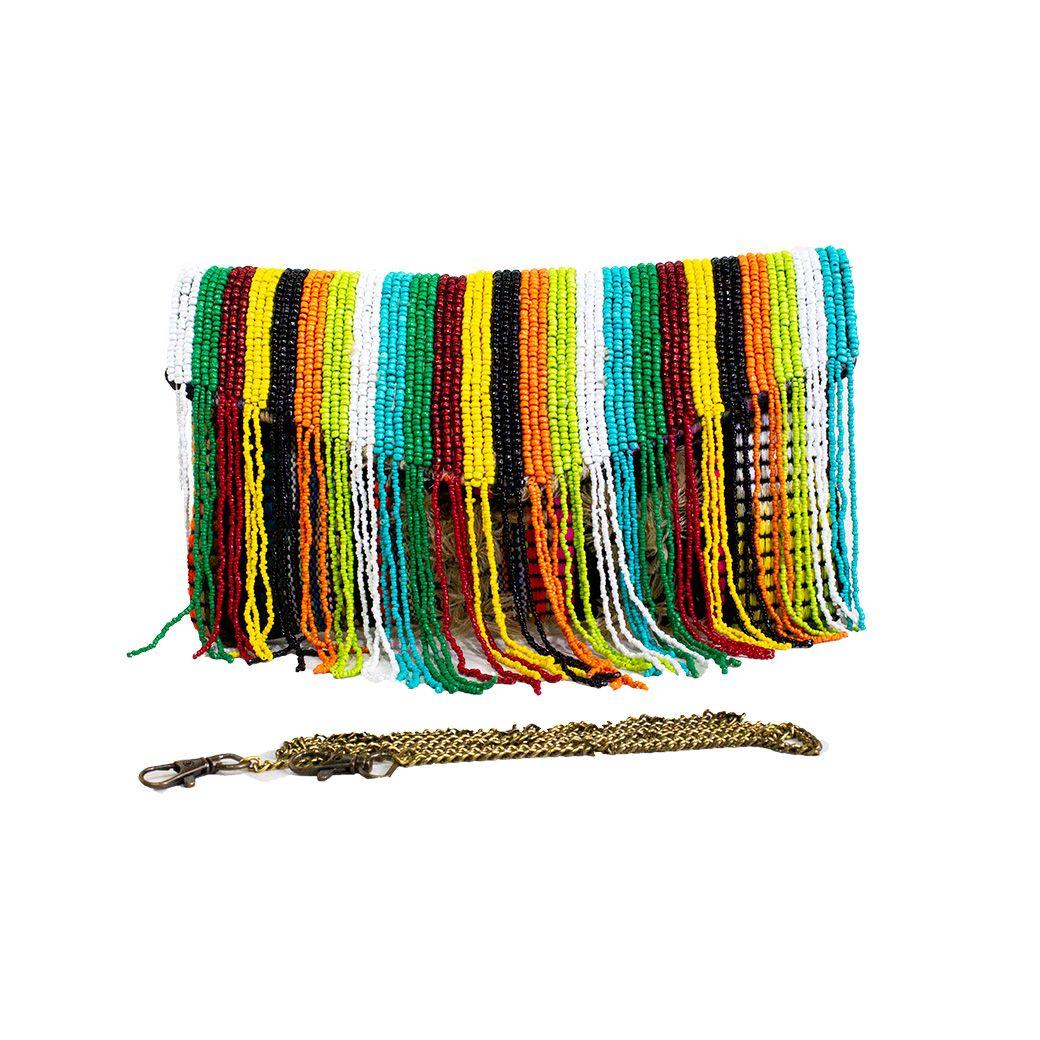 Bandolera tela c/ mostacilla Beige-1