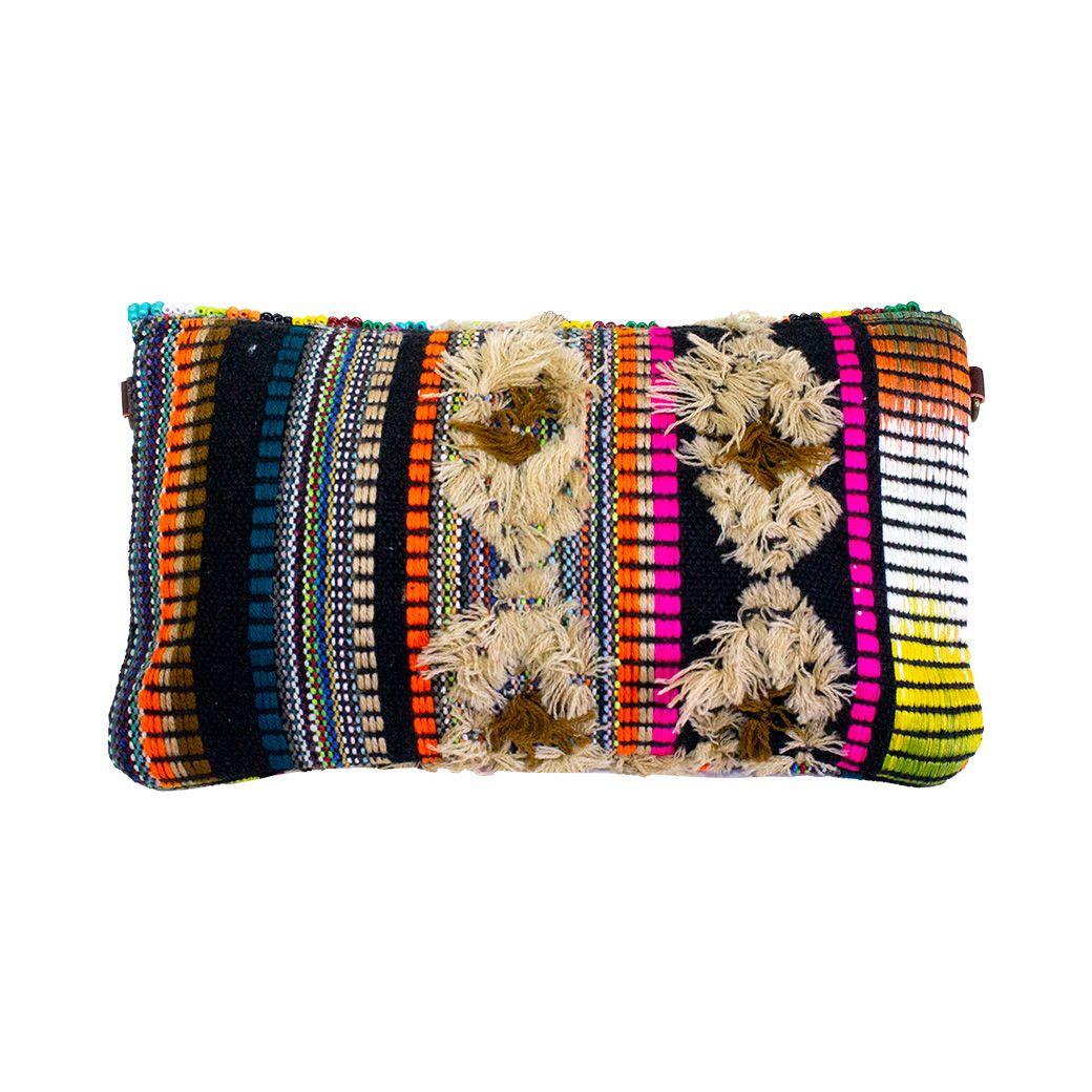 Bandolera tela c/ mostacilla Beige-2