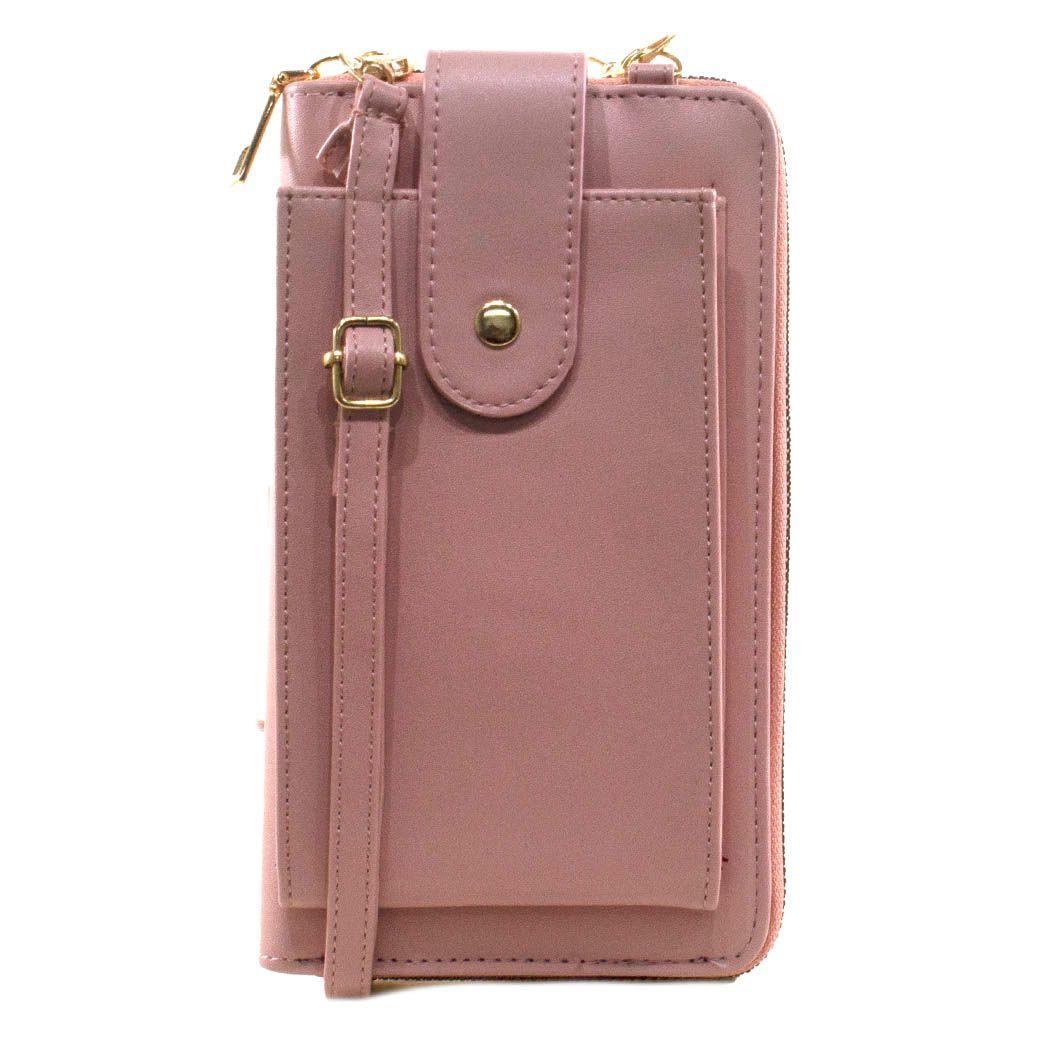 Portacelular liso c/chapeta y remache Rosado-0