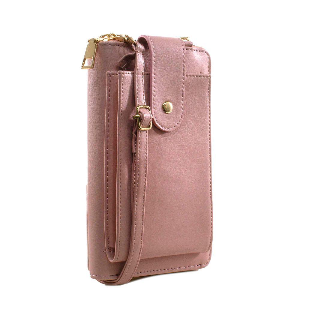 Portacelular liso c/chapeta y remache Rosado-1