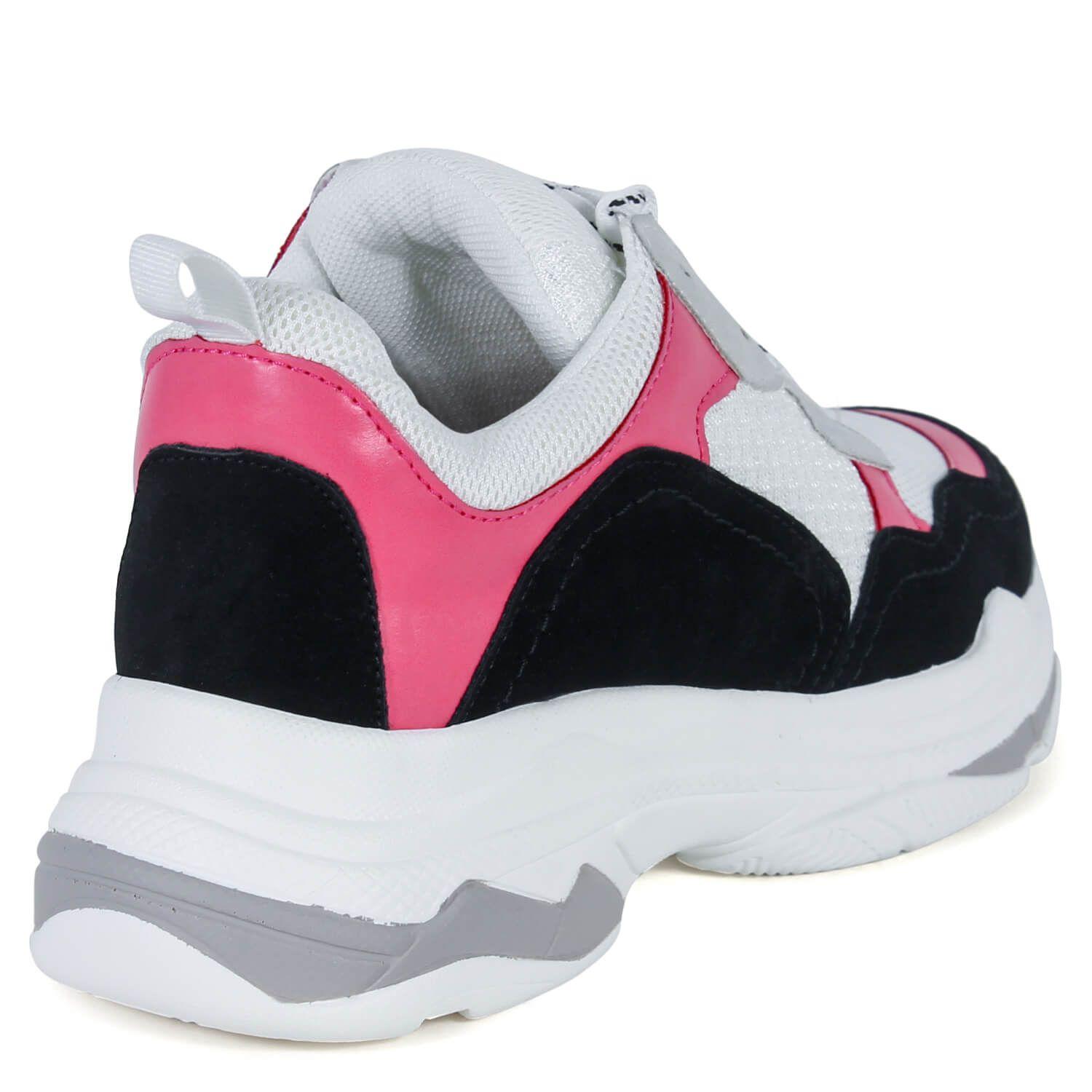 Zapatilla 3 Colores Fucsia-2