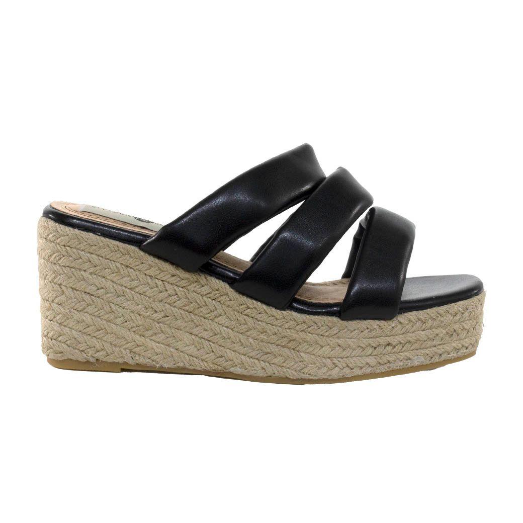 Sandalia Alta 3 Franjas Negro-1