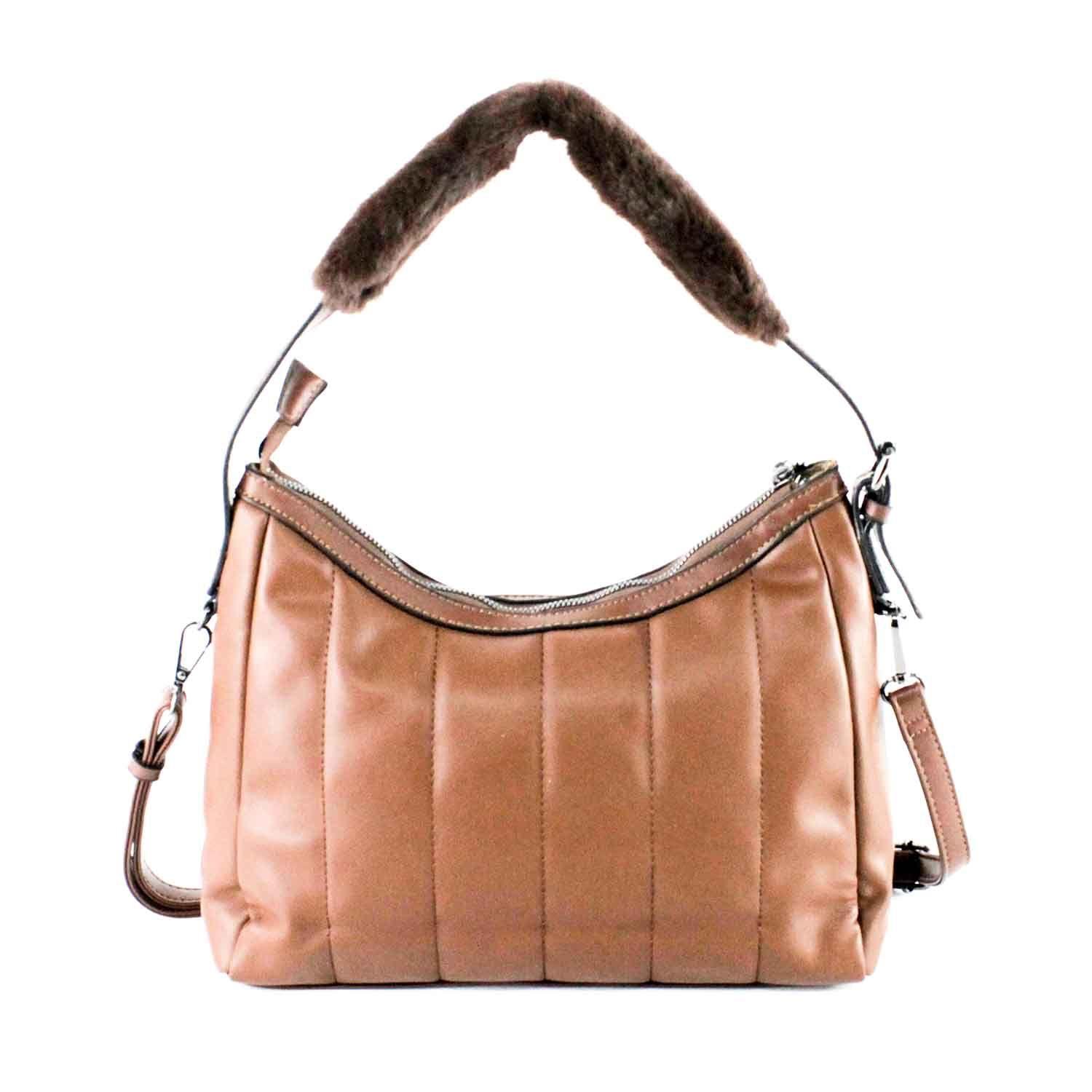 Cartera Ecocuero Cierre 460 Mujer Cafe Mailea-3