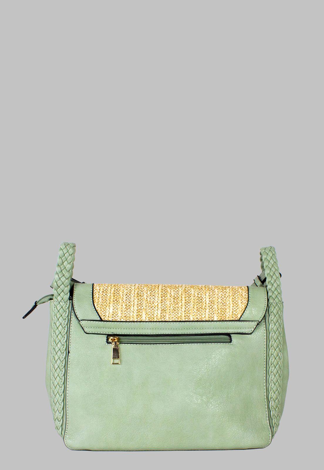 Bandolera Tapa Fibra Tejida Verde Menta-2