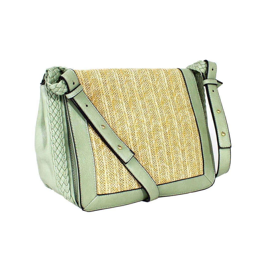 Bandolera Tapa Fibra Tejida Verde Menta-1