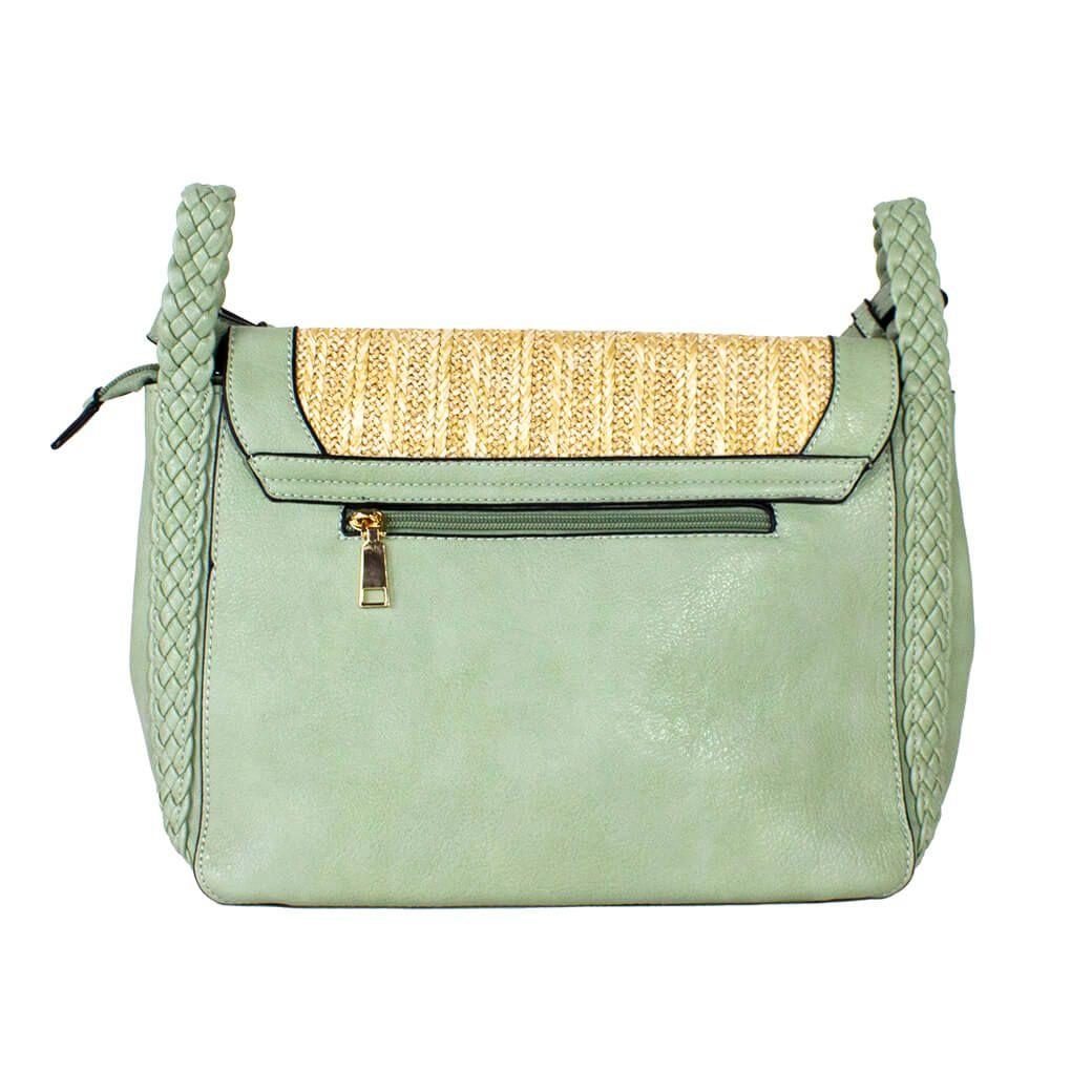 Bandolera Tapa Fibra Tejida Verde Menta-2
