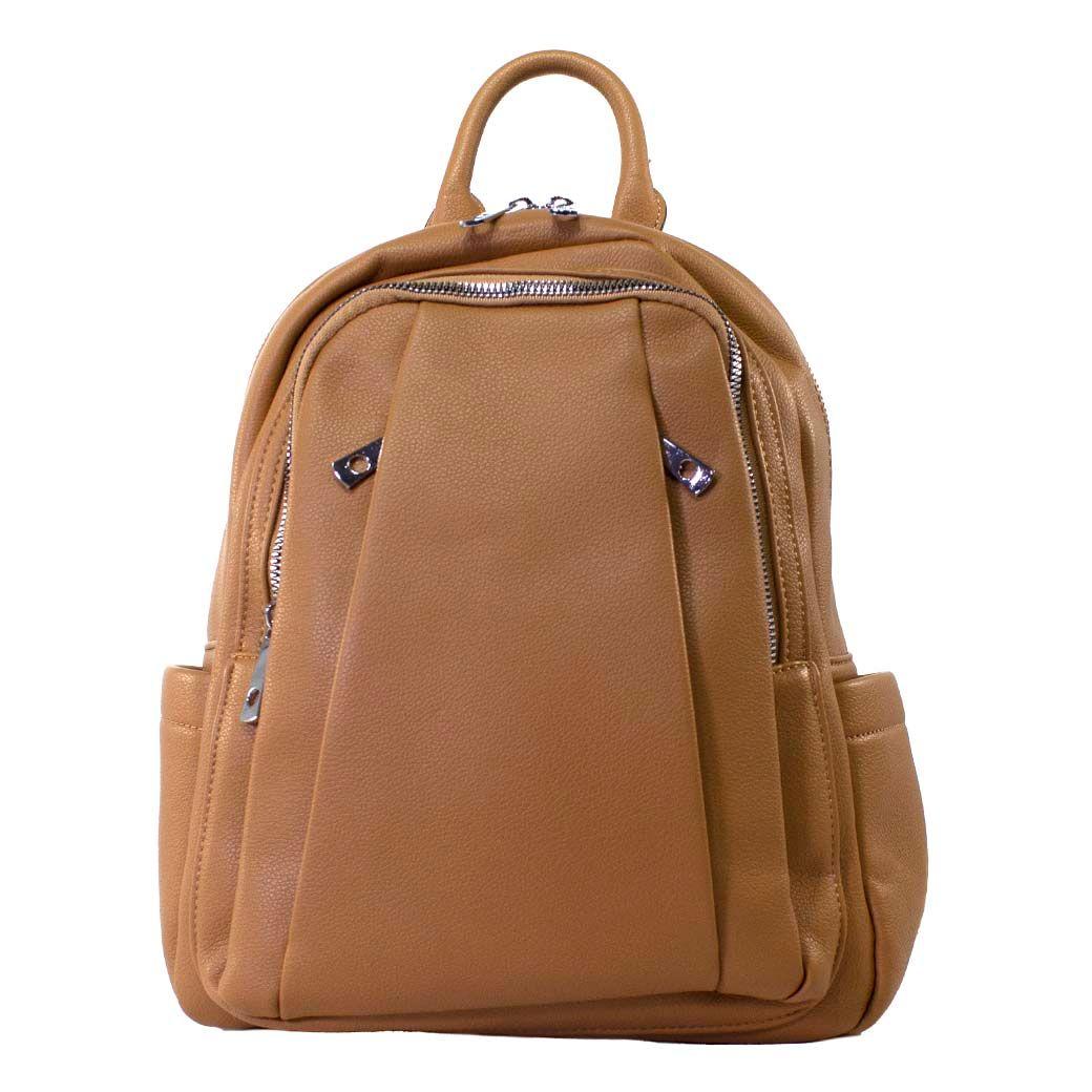 Mochila C/2 Cierres Frontales Tostado-0