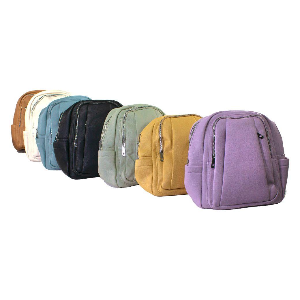 Mochila C/2 Cierres Frontales Tostado-4