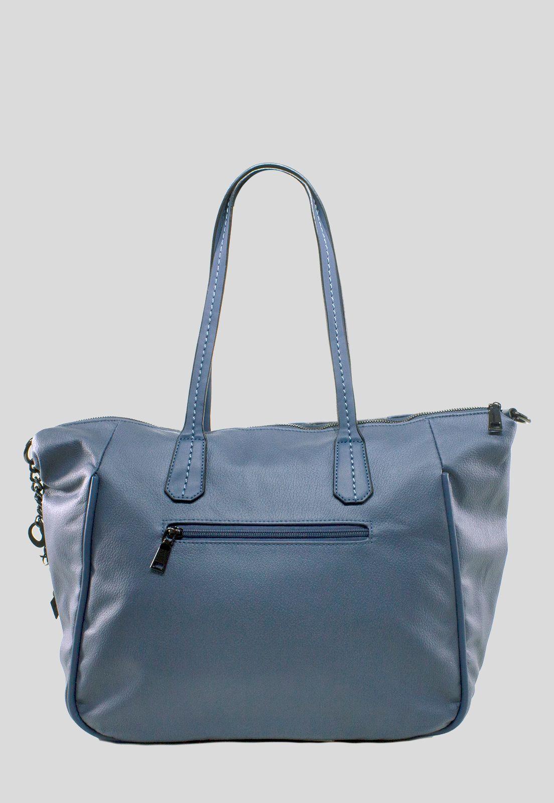 Cartera Grande Franjas Azul-2