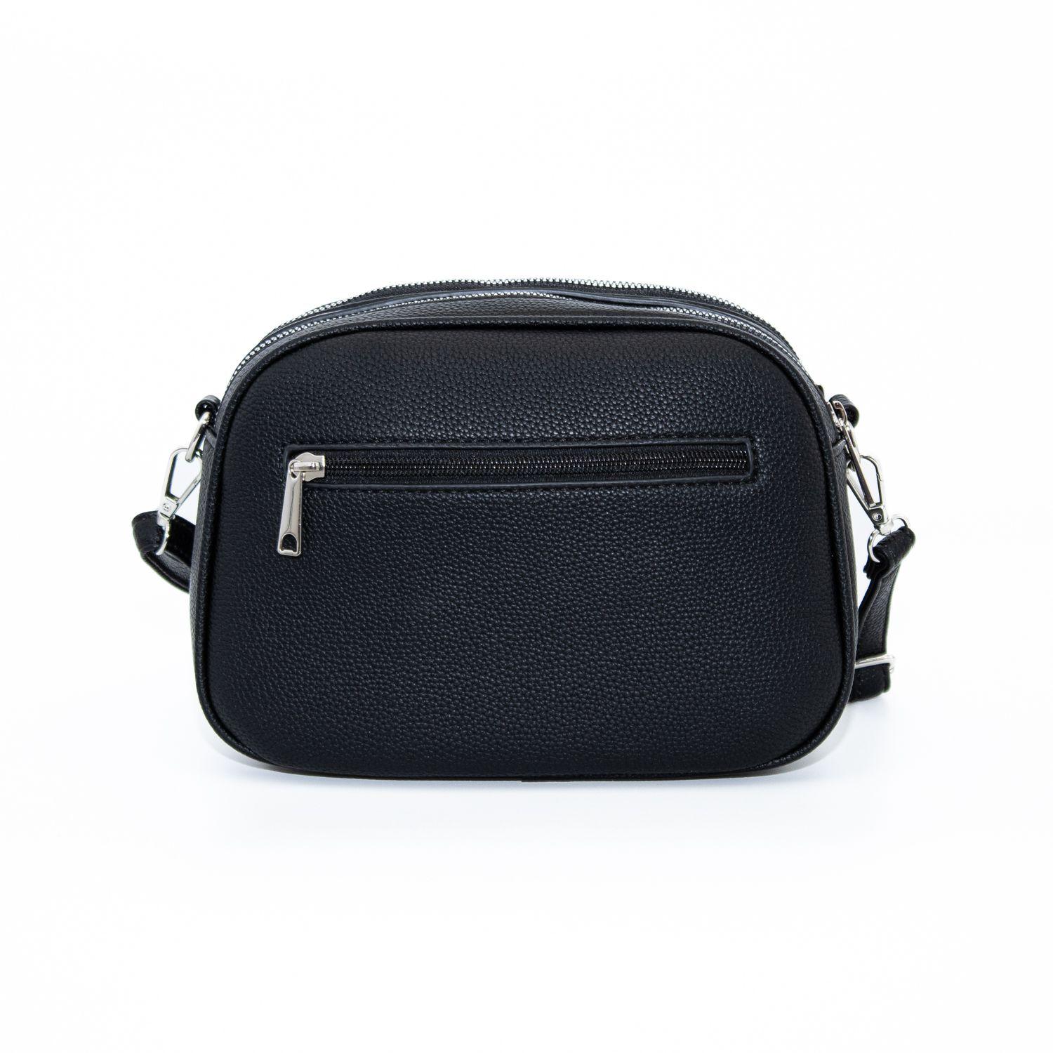 Bandolera Lisa con Bolsillo Externo Negro-2