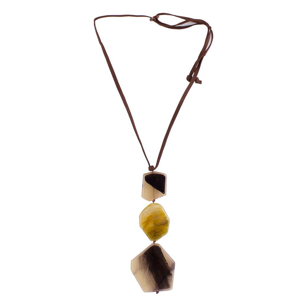 Collar 3 Piedras Beige-0