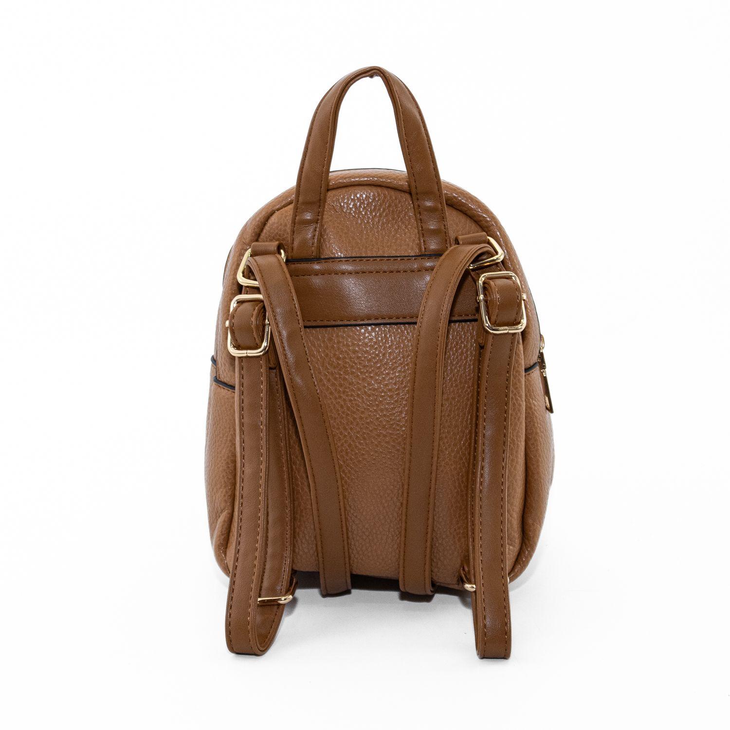 Mochila con Bolsillo y Clips Tostado-2
