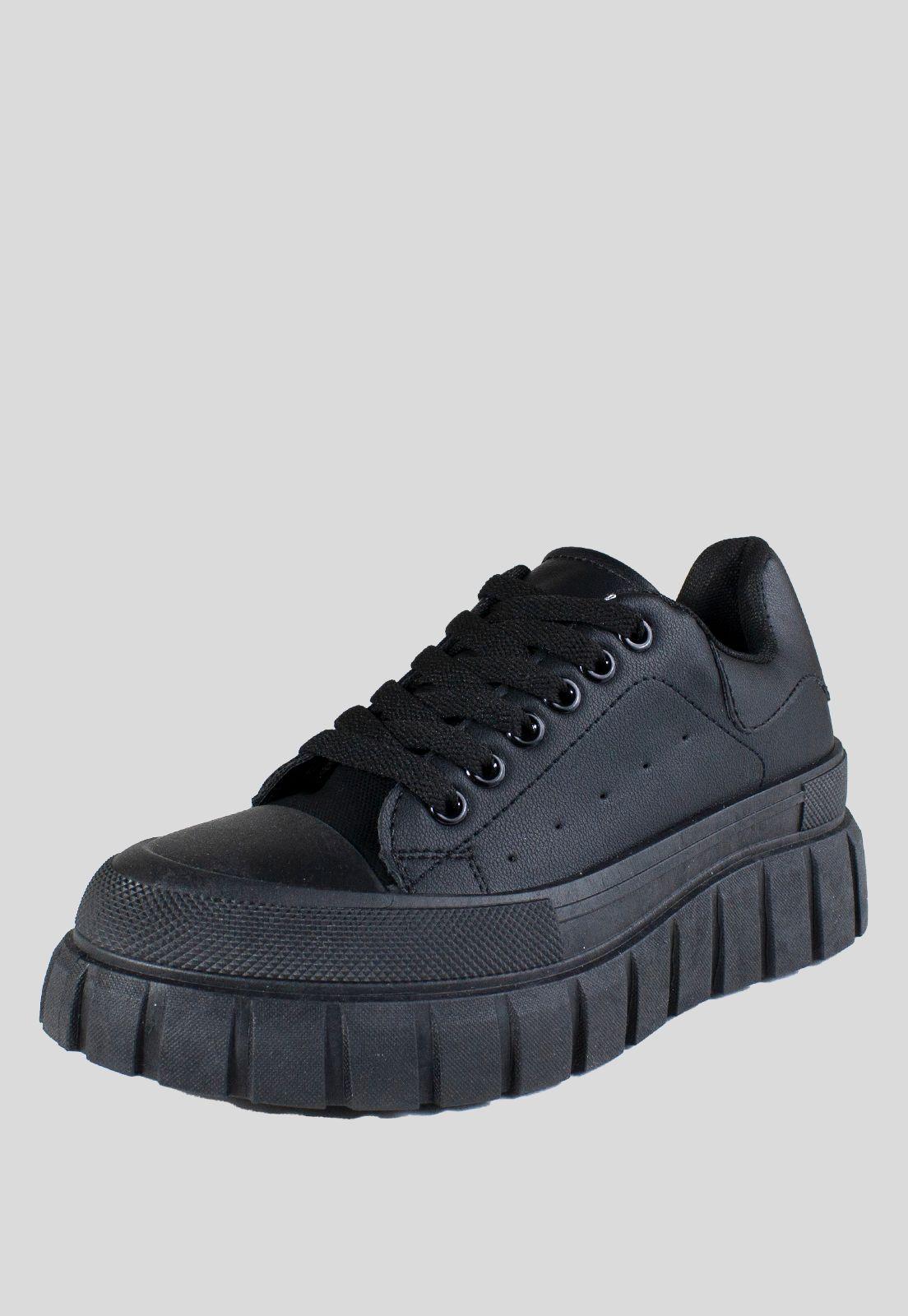 Zapatilla Base Acanalado Negro-0