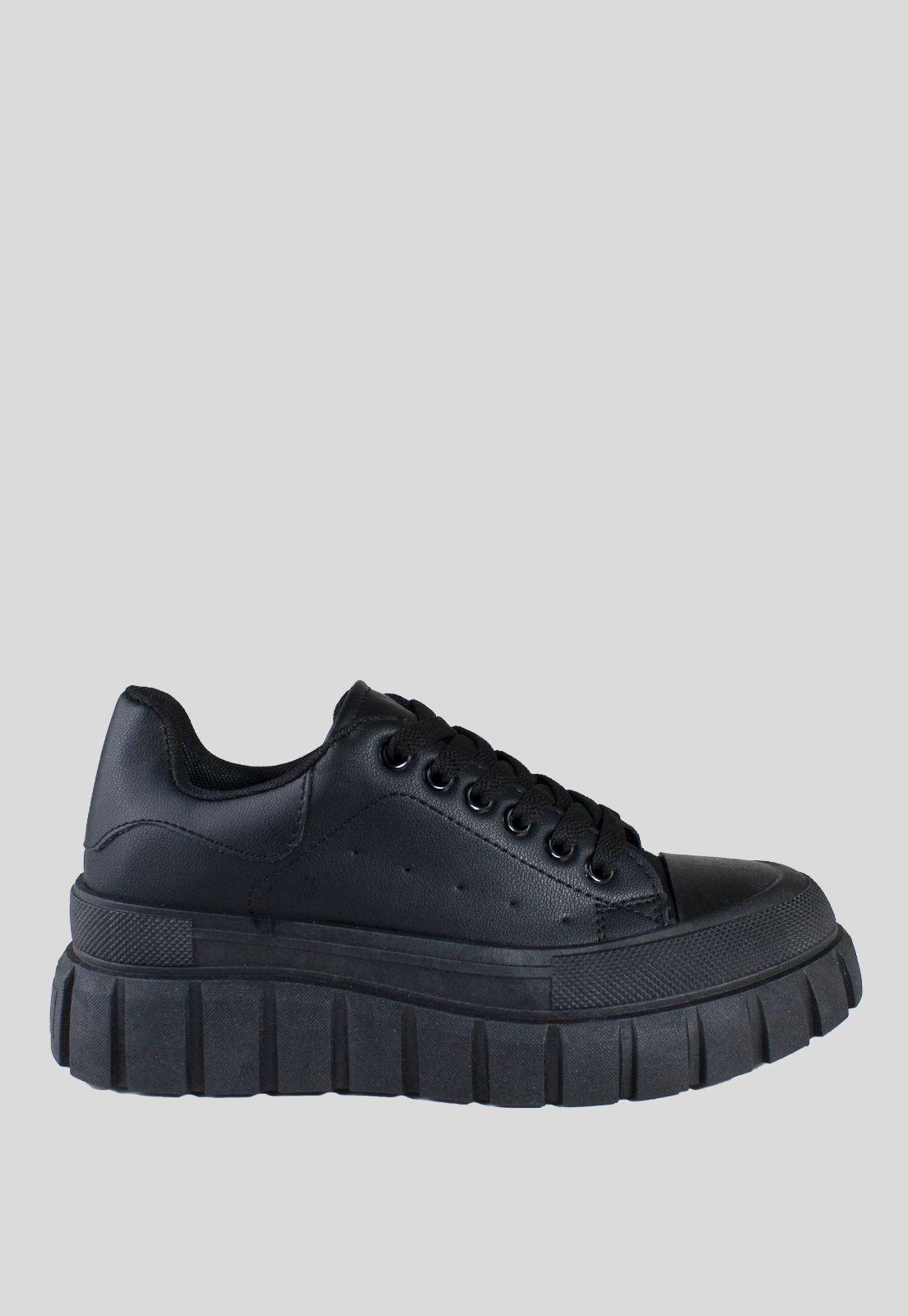 Zapatilla Base Acanalado Negro-1