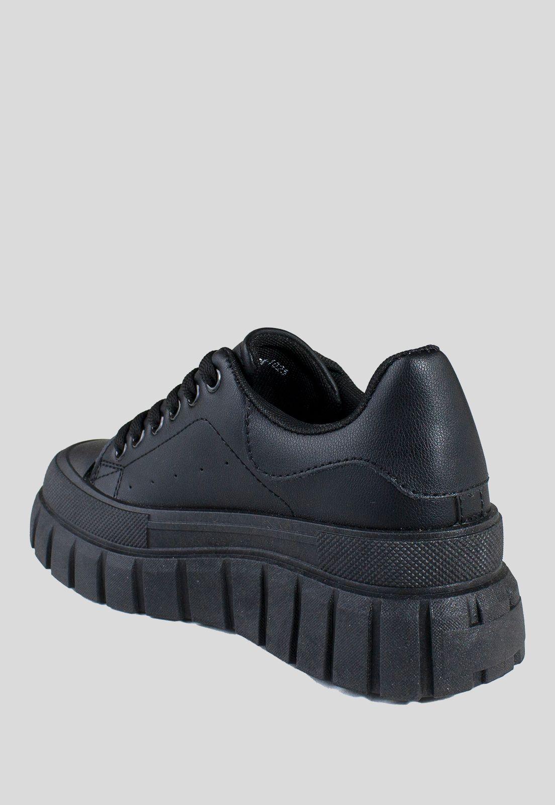 Zapatilla Base Acanalado Negro-2
