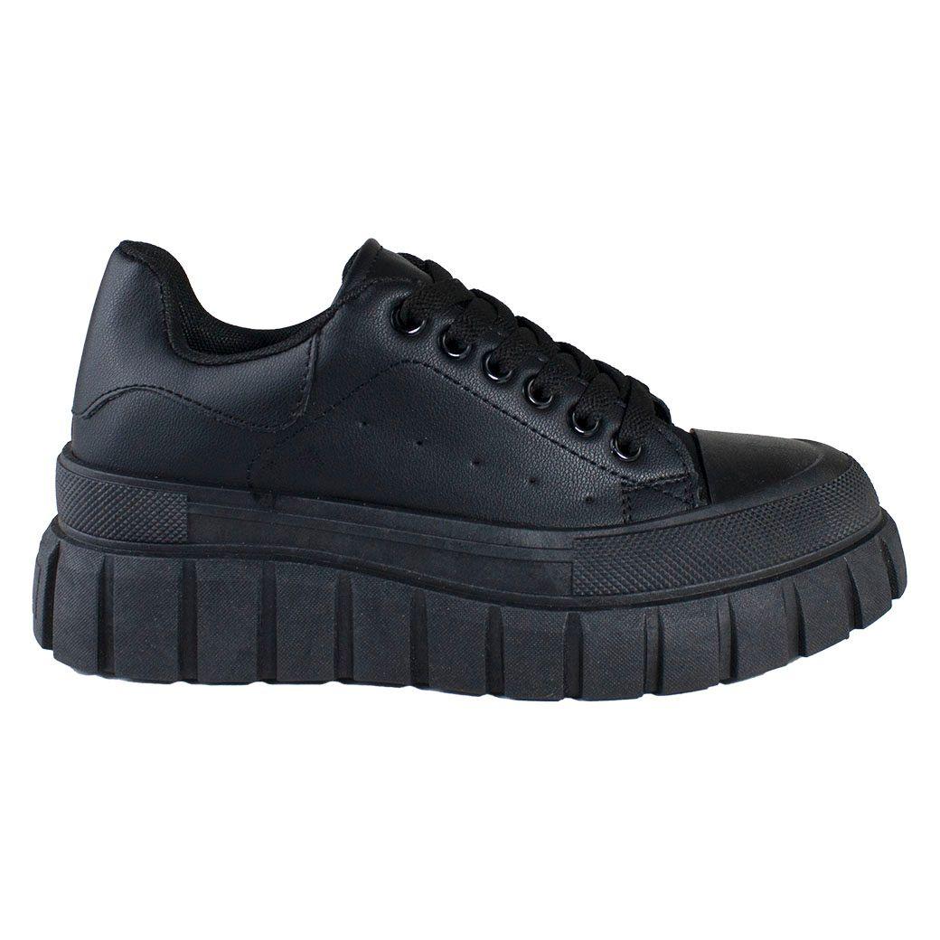 Zapatilla Base Acanalado Negro-1