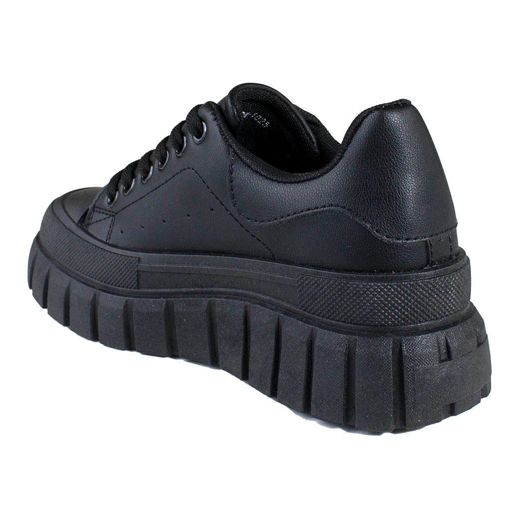 Zapatilla Base Acanalado Negro-2