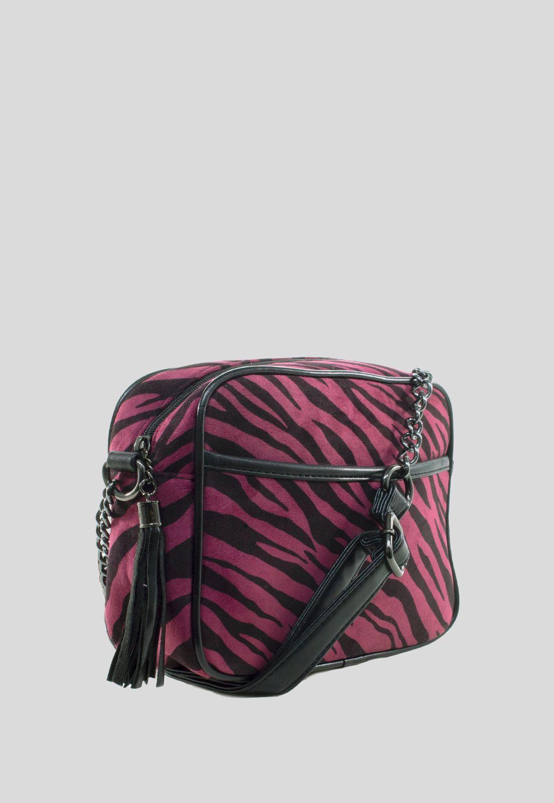 Bandolera Mediana Full Cebra Rosado-1