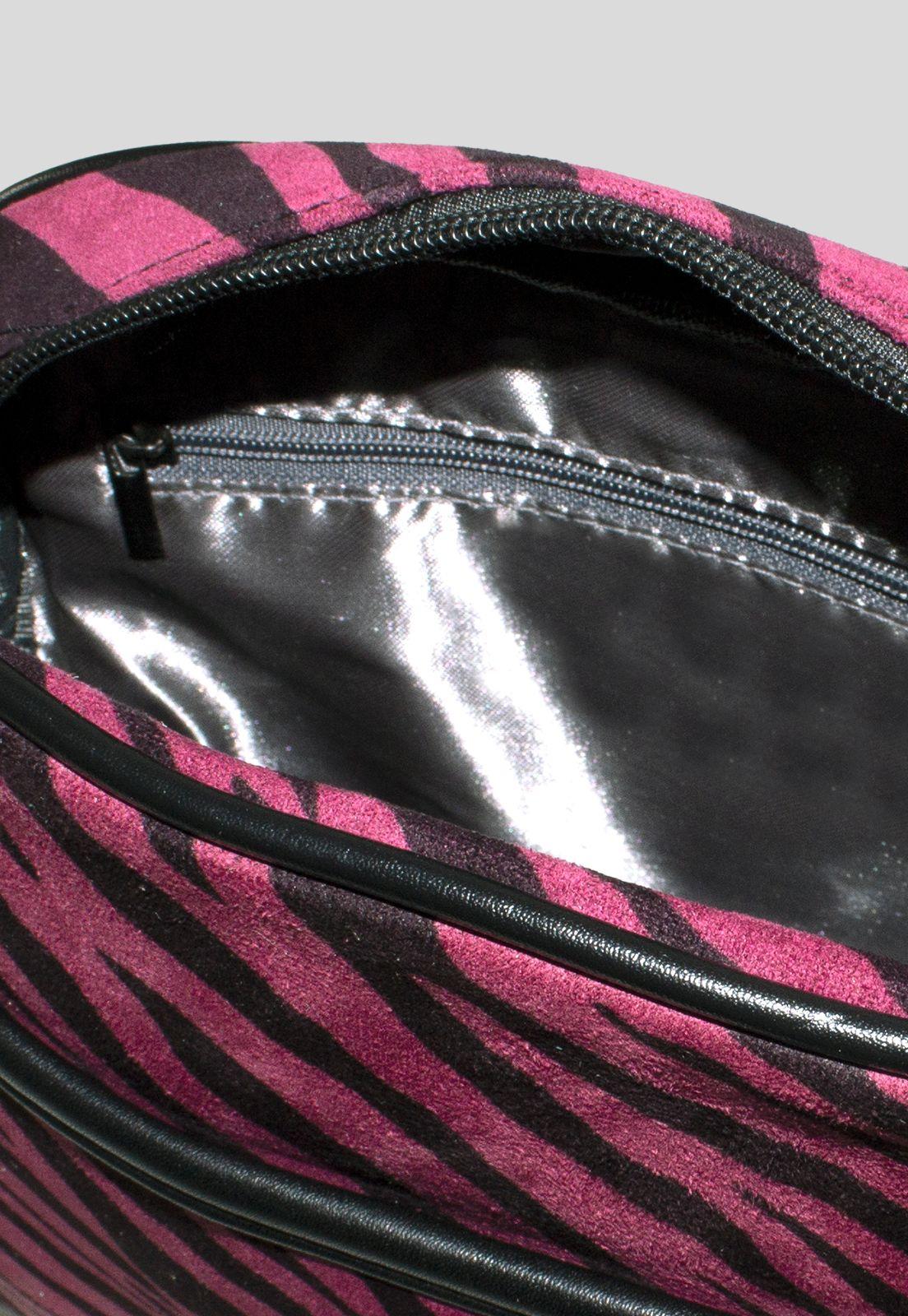 Bandolera Mediana Full Cebra Rosado-3