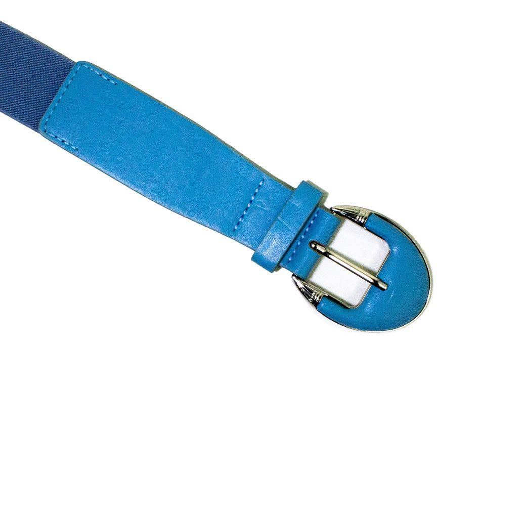 Cinturón elástica hebilla acolchada Celeste-0