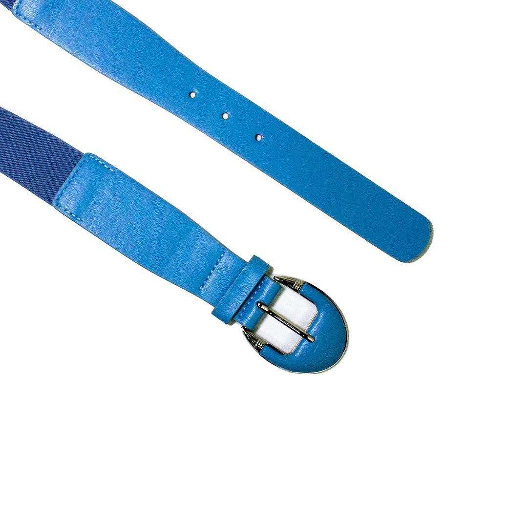 Cinturón elástica hebilla acolchada Celeste-1