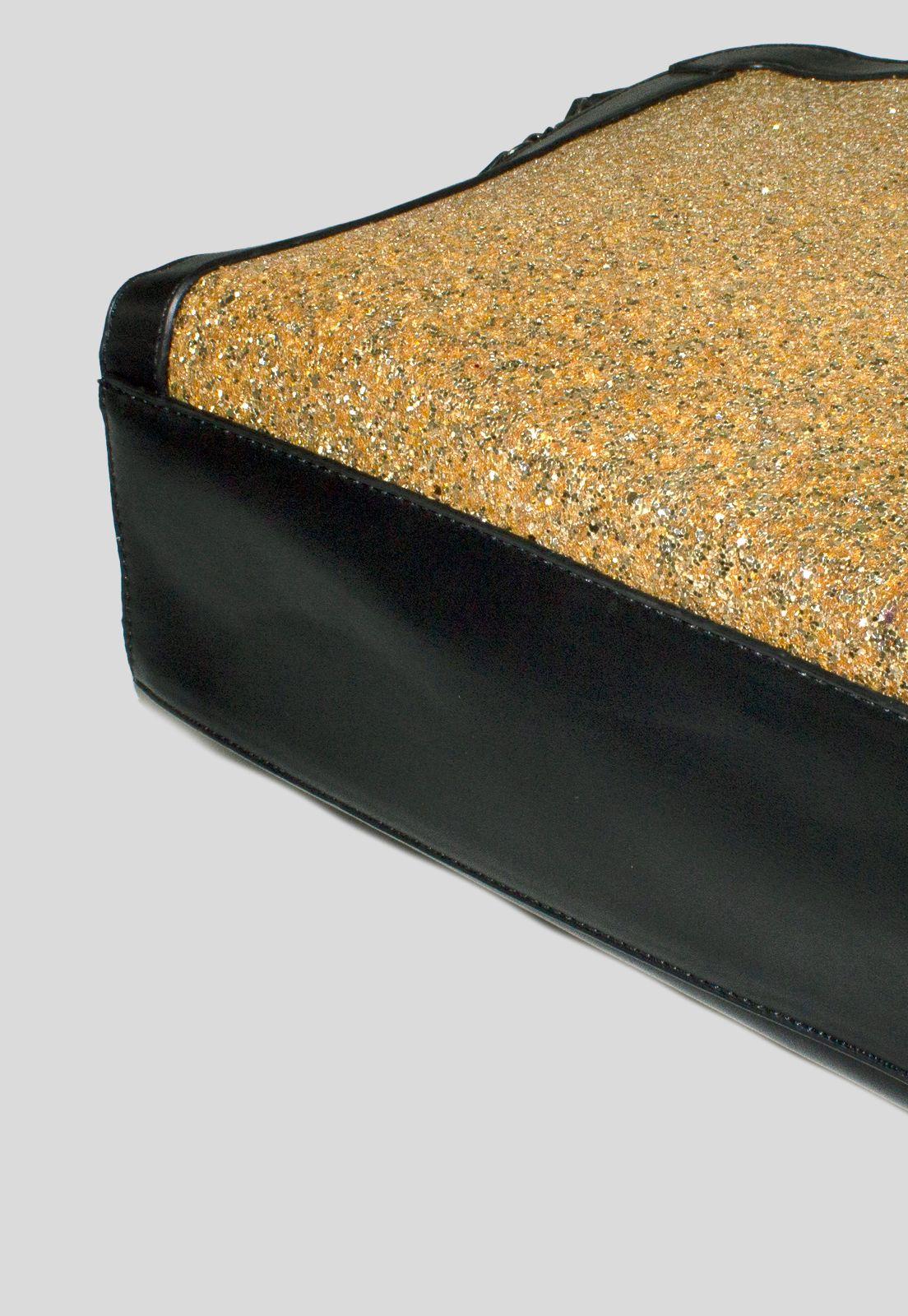 Cartera Grande Rigida Metal Oro-4
