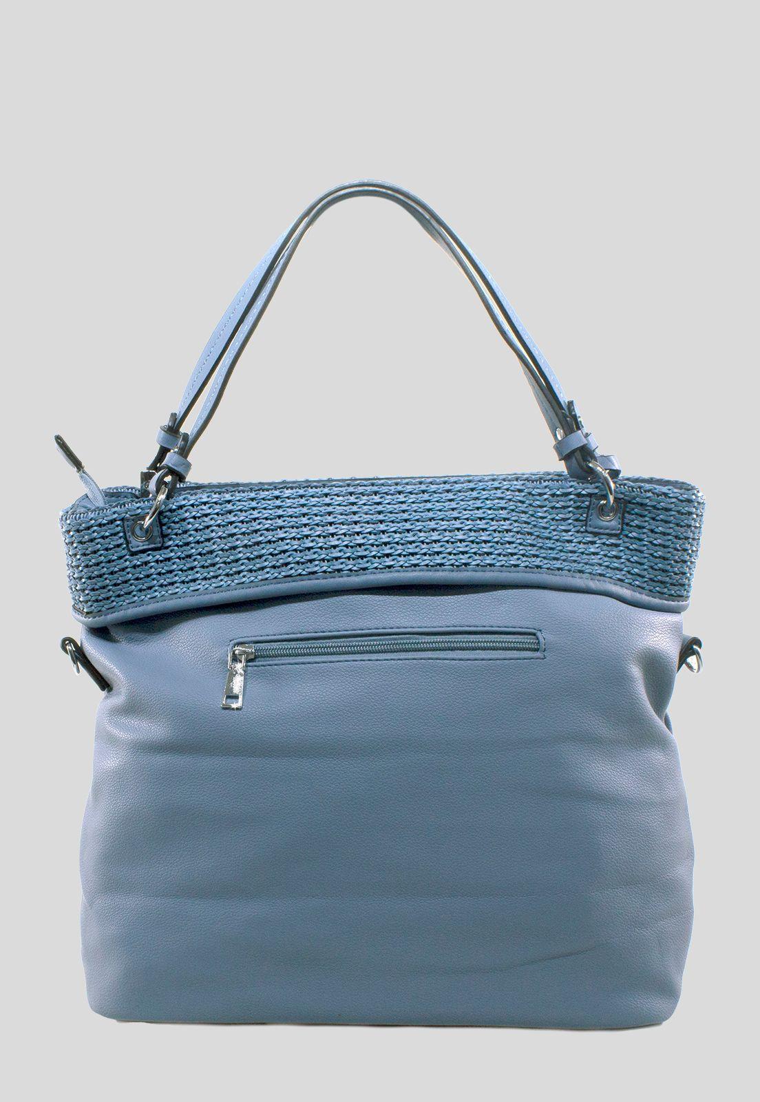 Cartera Franja Tejida Azul-2