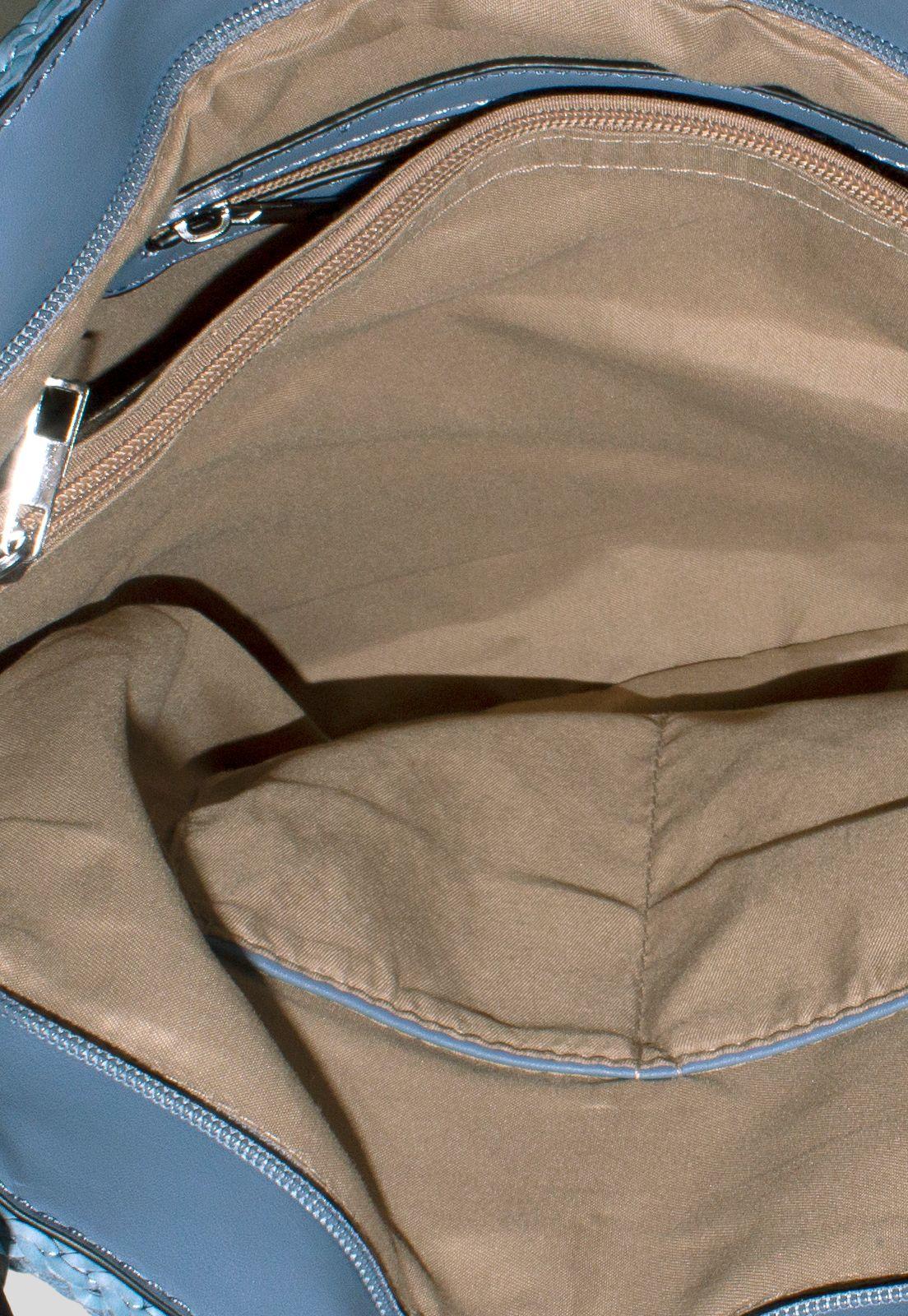 Cartera Franja Tejida Azul-3
