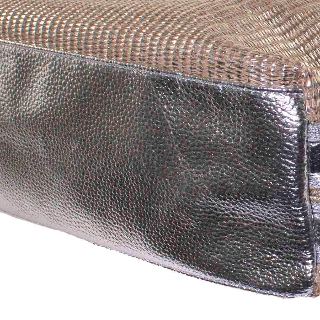 Cartera Rafia Metalizada Plata-2