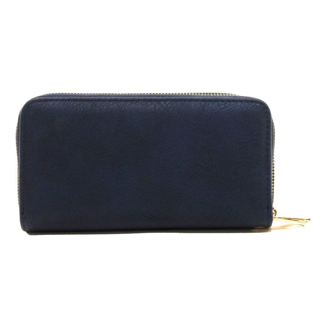 Billetera Doble Liso Azul-2
