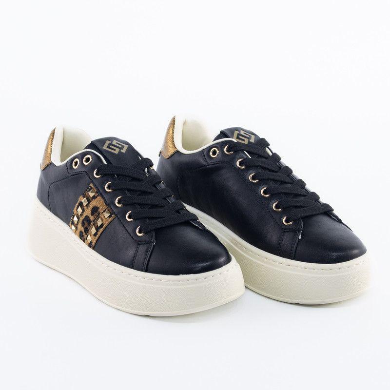 Zapatillas Ecocuero Elasticado Negro Mailea-3