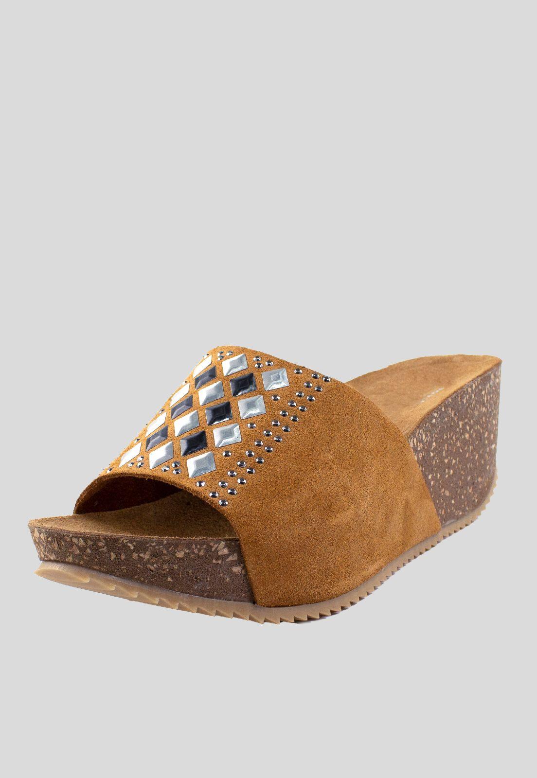 Sandalia Reno Rombos Metal Tostado-0