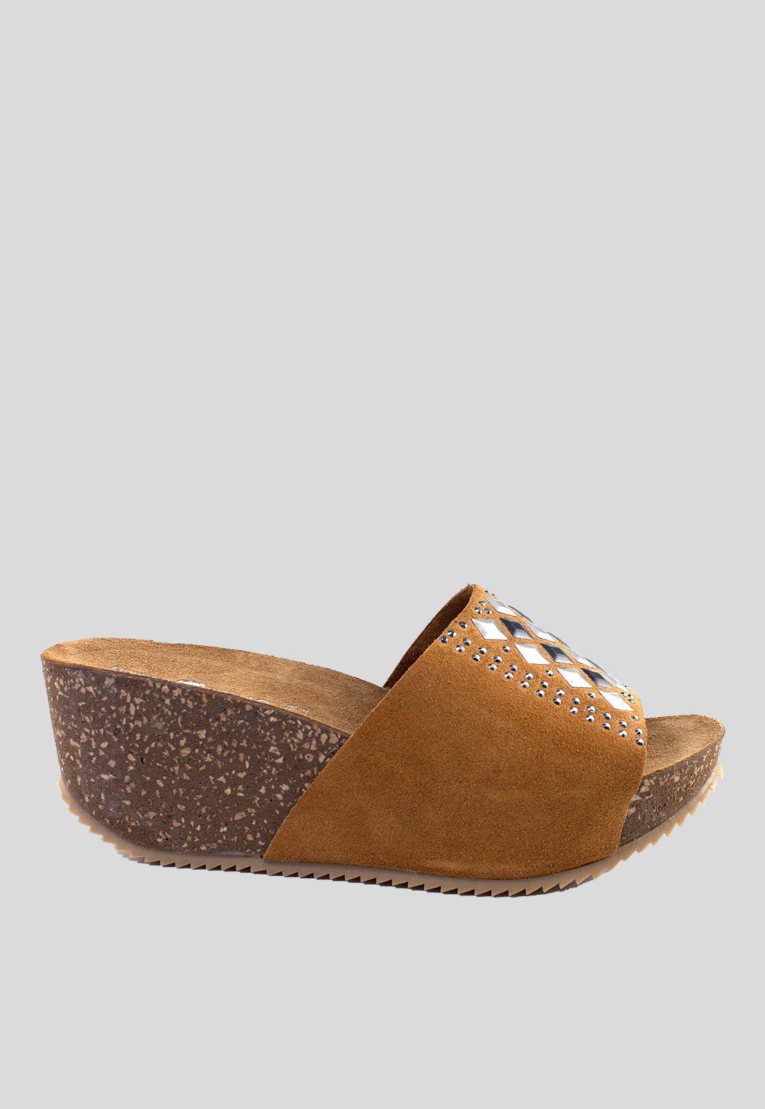 Sandalia Reno Rombos Metal Tostado-1